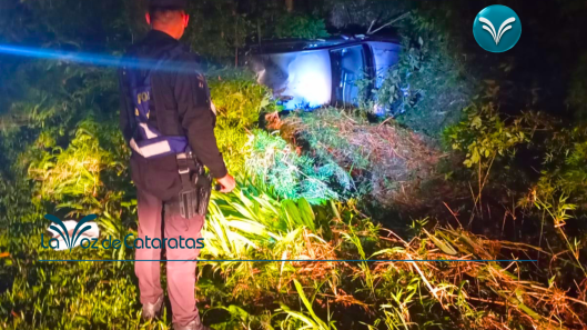 Perdió el control al esquivar un camión y terminó fuera de la Ruta 12 salió ileso