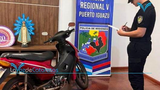 alerta de un vecino recupera una moto robada